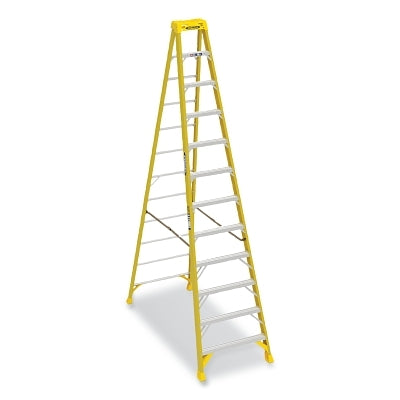 Fiberglass Stepladder, 6312, Type IAA, 12 ft L, 33.84 in W, Single-Sided, 375 lb Load Capacity, Yellow