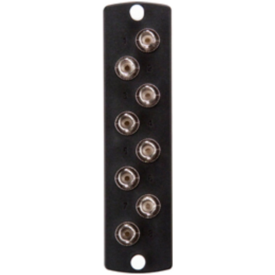 SDX Precision Molded Plate (BLACK), Multimode and Single-mode, Simplex ST (metal), 8 fibers, Zirconia Ceramic Sleeve