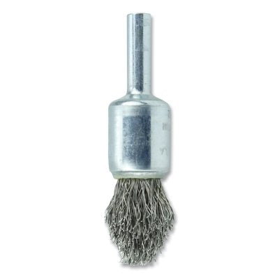 Crimped Wire End Brush, Stainless Steel, 1/2 in dia, 0.0104 in wire, 25000 RPM
