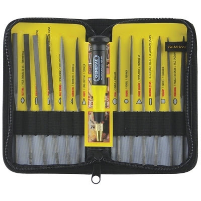 12-Pc Swiss Pattern Needle File Set, 5-1/2 in,  #2 Single Cut Swiss Pattern