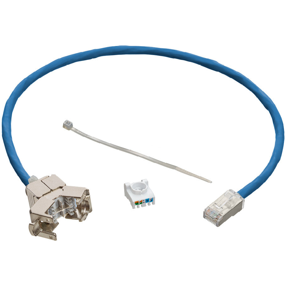 VXC Plenum Assembly, VXC Coupler with 18 inch Plenum Patch Cable Connected, Blue