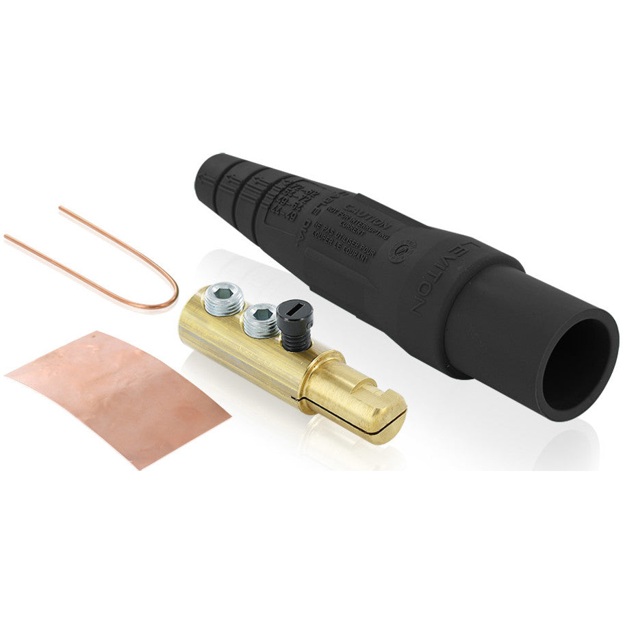 Single Pole Cam-Type Connector, Male, 190A, 600 V AC/DC, 6 to 2 AWG, Black