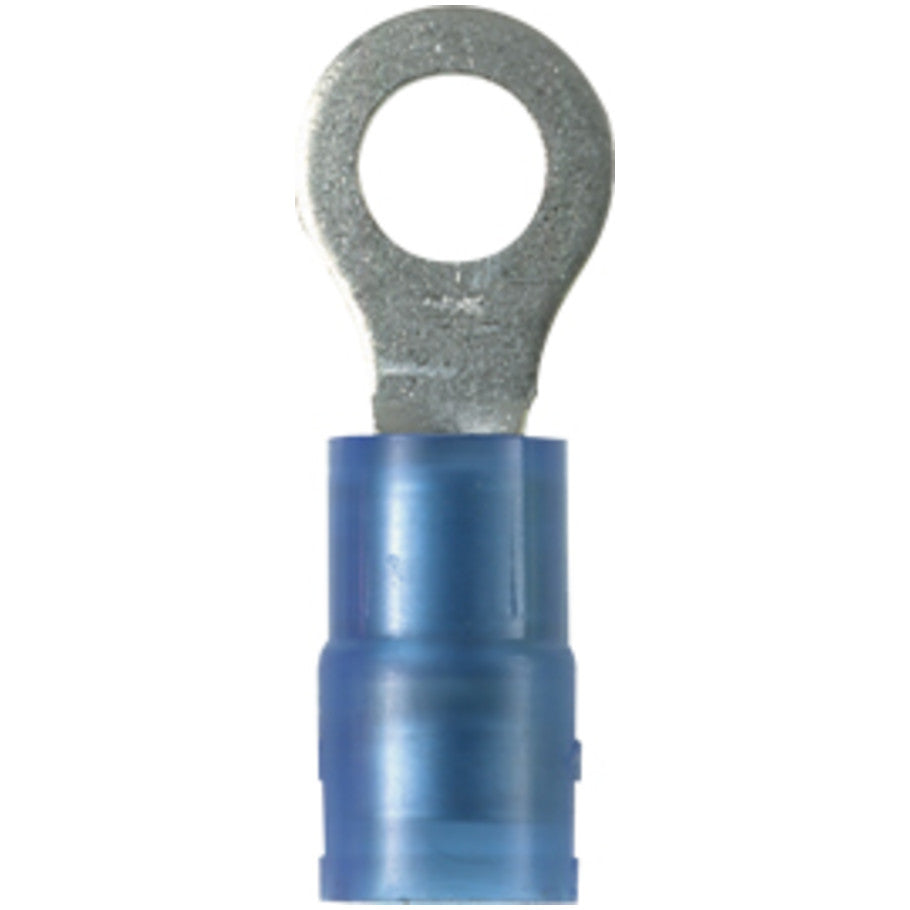 Pan-Term PNF14-8R-M Ring Terminal, Blue, Nylon, 14-16 AWG,  8 Stud, PK1000