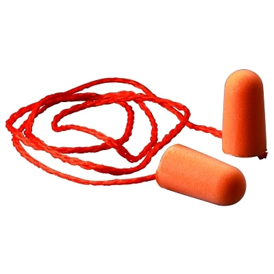 3M 1110 Foam Earplug, Foam, Bright Orange, Corded Tapered