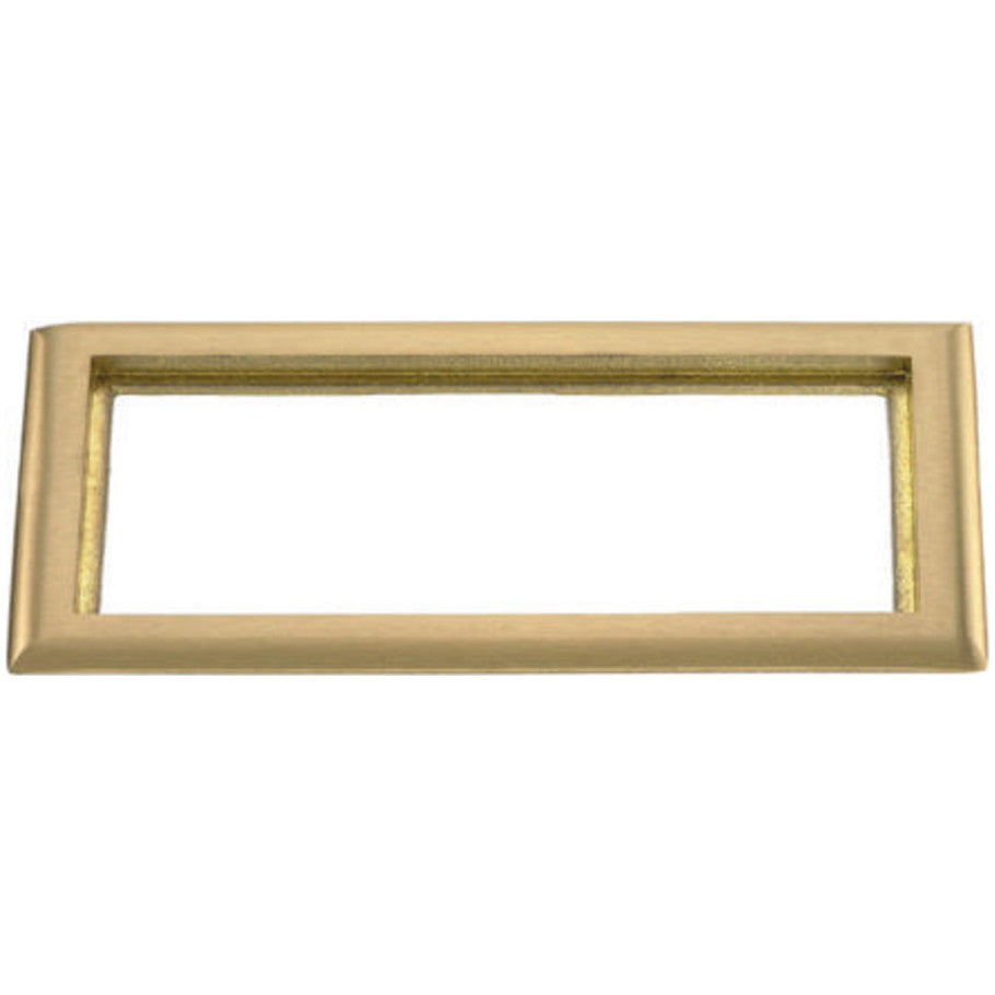 Flush Concrete Floor Box Series, 3-Gang Carpet Flange, Rectangular, 6.00" X 11.43", Brushed Brass