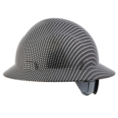 BLOCKHEAD FG Full Brim Hard Hat, 4 point 370 Speed Dial, Non-Vented, Black/Gray