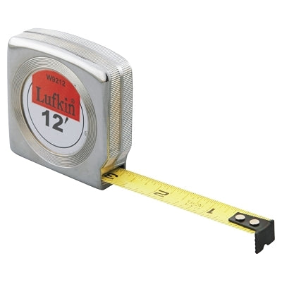 Mezurall Measuring Tapes, 1/2 in x 12 ft, Chrome