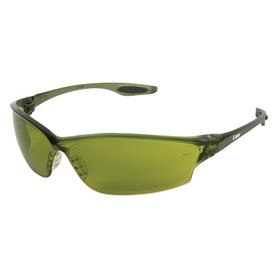 Law LW2 Series Safety Glasses, Green Filter 2.0 Lens, TPR Nose Piece and Temple Inserts, Green Frame