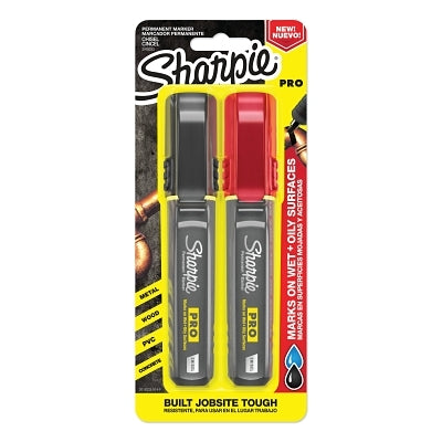 PRO Markers, Black/Red, Chisel