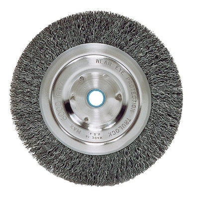 Wolverine Crimped Wire Wheel, 6 in dia, Medium, .014 in, Carbon Steel, 6,000 RPM