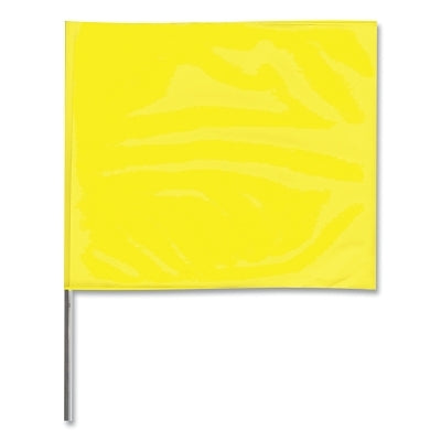 Stake Flag, 4 in x 5 in, 30 in H, Yellow Glo
