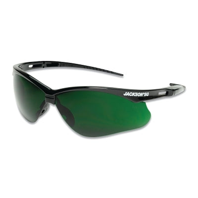 SG Series Safety Glasses, IR 5.0 Poly Lens, Hardcoat Anti-Scratch, Black Poly Half-Frame