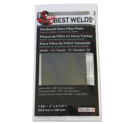 Glass Filter Plate, Shade 8, 2 in x 4-1/4 in, Green