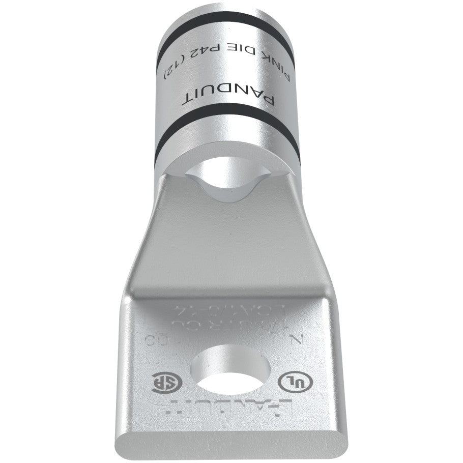 Standard Barrel Lug With Inspection Window, 1-Hole, 1 AWG, Pink, 1.95 in.