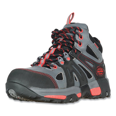 Men's Industrial Hikers, 5 in Mid-Hiker, Size 12, Gray/Red