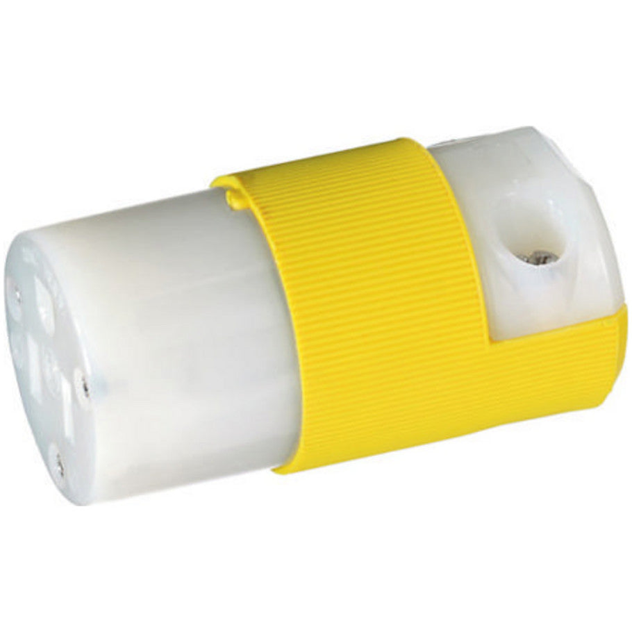 Insulgrip Straight Blade Connector, 15A, 125V, 2P3W, Cord Dia. 0.230 to 0.720 in., Yellow
