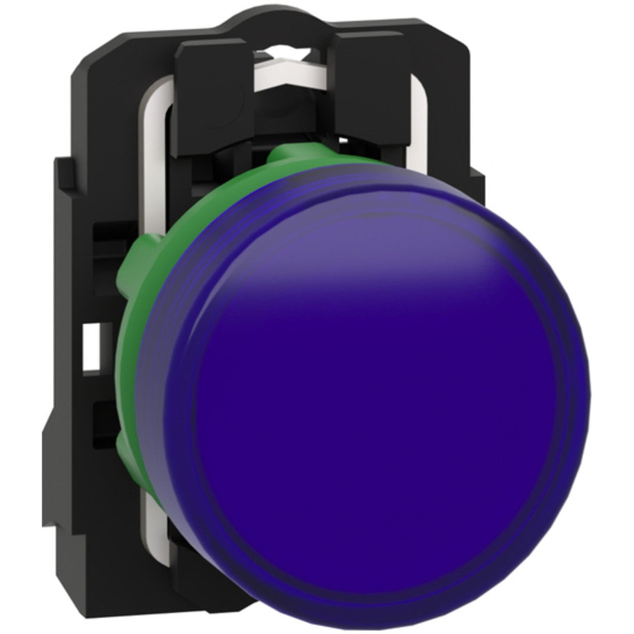Harmony XB5 Pilot Light, Plain Lens, 22mm, 24 Vac/Vdc, Blue