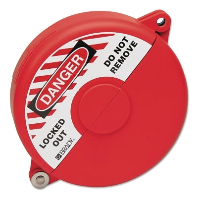 Gate Valve Lockout, Hinged, 5 in to 6-1/2 in Handle Size, Red