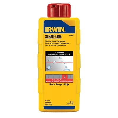 Strait-Line Permanent Staining Marking Chalk, 8 oz, Bottle, Red