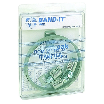 Clamp-Pak Clamp Set, 3/8 in x 0.015 in x 10 ft, Stainless Steel