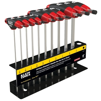 Journeyman T-Handle Hex Key Sets, 10 per set, Hex Tip, Inch, 6 in Blade