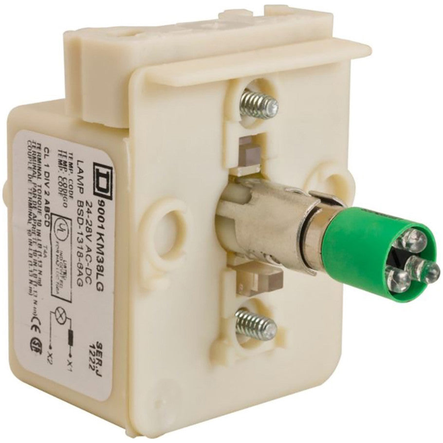 Pushbutton Standard Light Module, Green LED, 120 Vac/Vdc