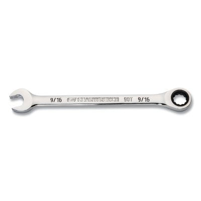 90-Tooth 12 Point Ratcheting Combination Wrench, SAE, 9/16 in