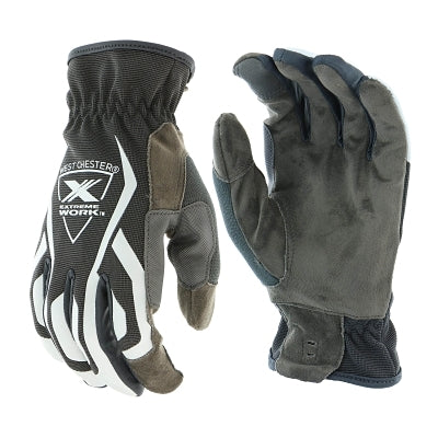 Extreme Work MultiPurpX Gloves, Medium, Black/Gray, Elastic Wrist
