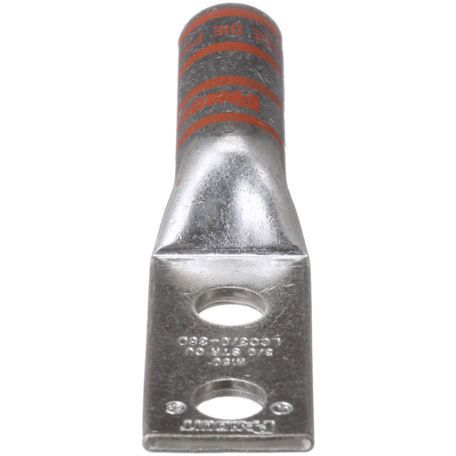 Long Barrel Lug, Orange, 2-Hole, 3/0 AWG, 3.87 in.