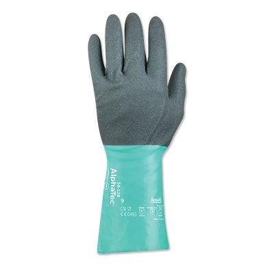 AlphaTec 58-128 Chemical-Resistant Gloves, Size 7, Grey, Nitrile