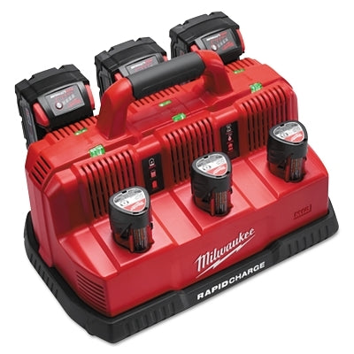 M18 and M12 Rapid Charge Station, Lithium-ion, 120 V, Black/Red
