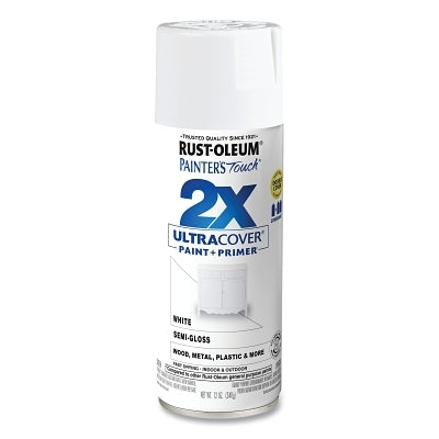 Painter's Touch 2X Ultra Cover Ultra Cover Semi-Gloss Spray Paint, 12 oz, White