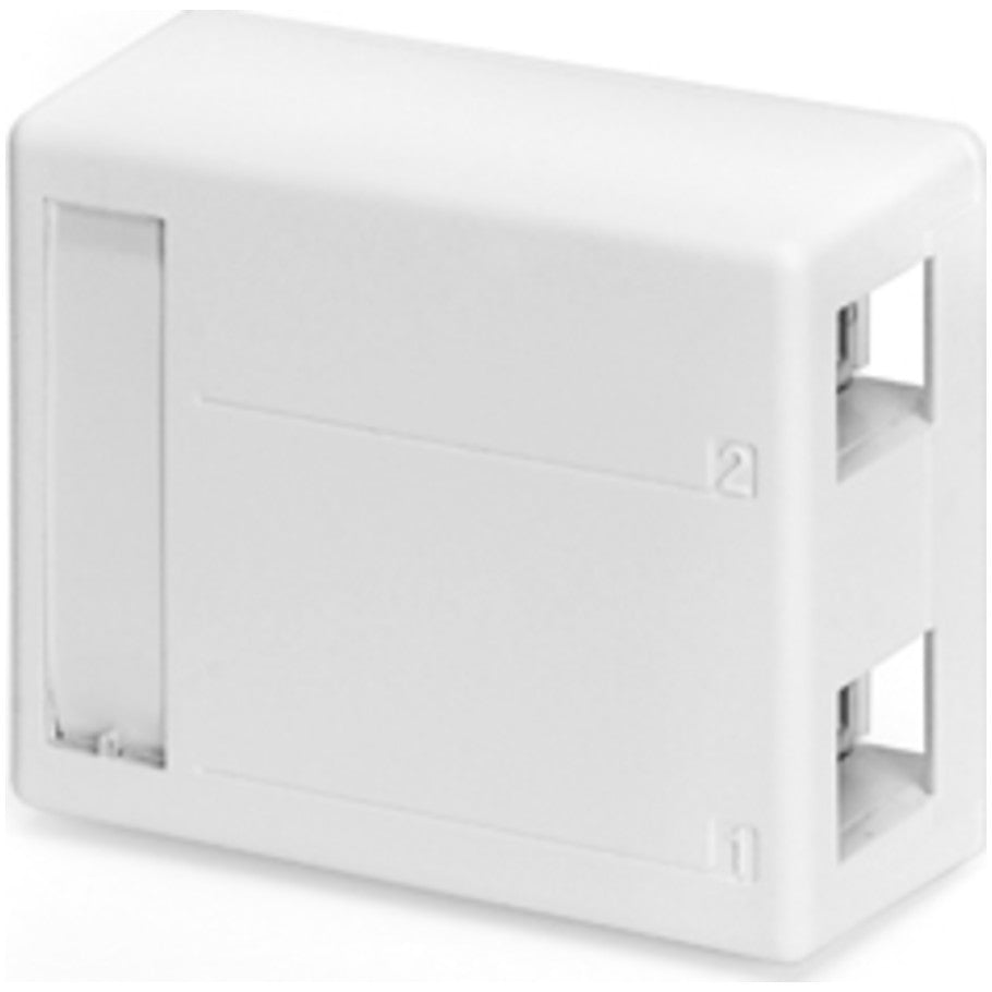 QuickPort Surface Mount Box For Shielded Connectors, 2 Port, White