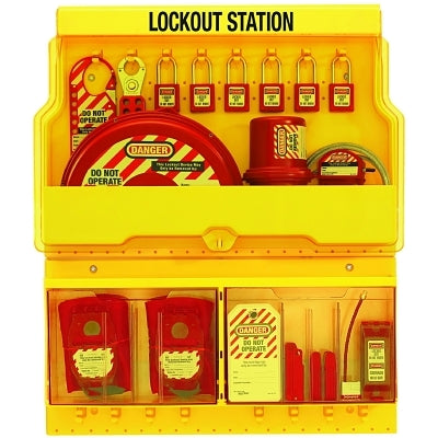 Safety Series Deluxe Lockout Stations, Zenex Thermoplastic Padlocks, 22 in