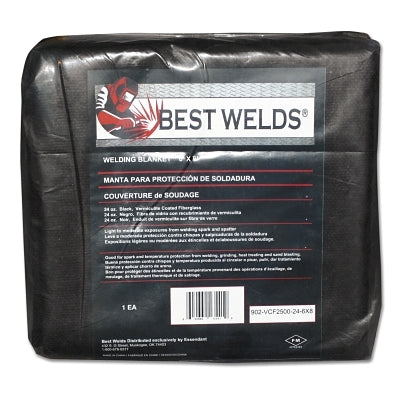 Welding Blanket, 8 ft X 6 ft, Fiberglass, Black, 24 oz