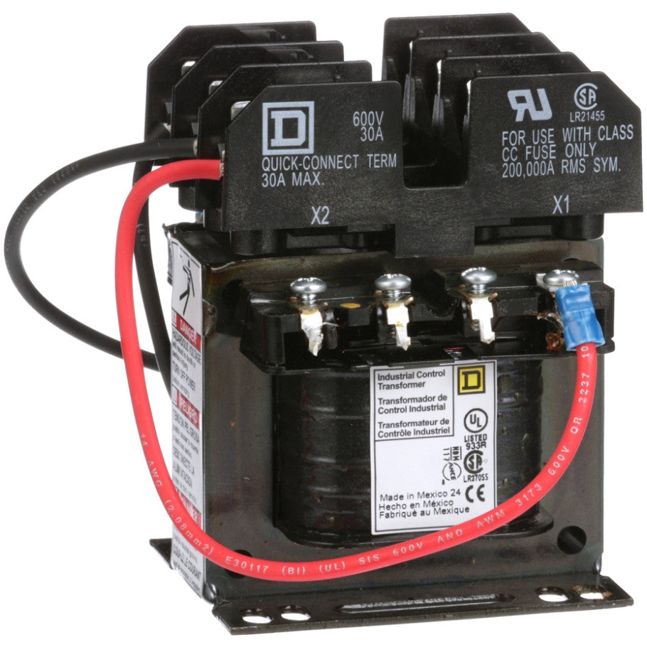 Type T Industrial Control Transformer, 1-Phase, 208V Primary, 120V Secondary, 50VA
