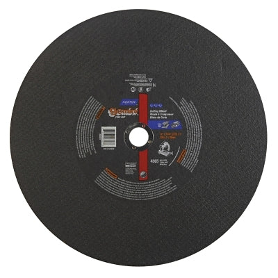 Gemini Chop Saw Reinforced Chopsaw Wheel, 14 in dia, 7/64 in Thick, 1 in Arbor, Very Coarse