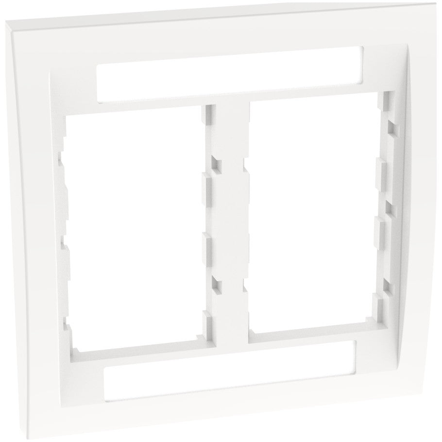Mini-Com Executive Faceplate Frame, 2 Gang, White