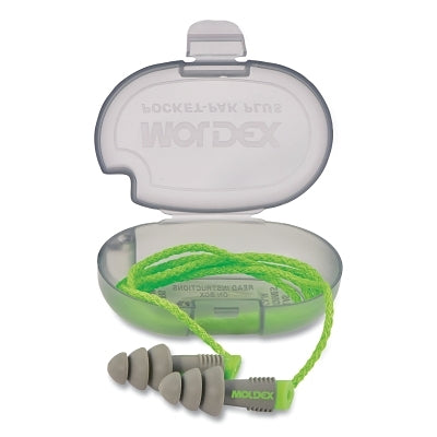 Alphas Reusable Earplug, Vinyl, Green/Gray, Unattached Cord