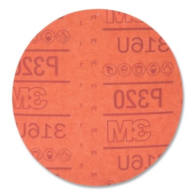 Hookit Red Abrasive Disc, 6 in dia, P320 Grit, Hook & Loop
