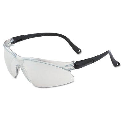 Visio Economy Safety Glasses, Indoor/Outdoor, Anti-Scratch, Black Frame
