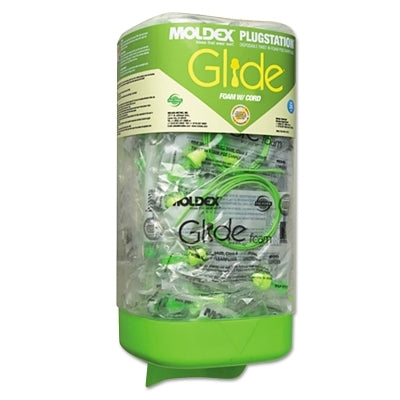 PlugStation Earplug Dispenser, Disposable Plastic Bottle, Foam Earplugs, Green, Glide Twist-In