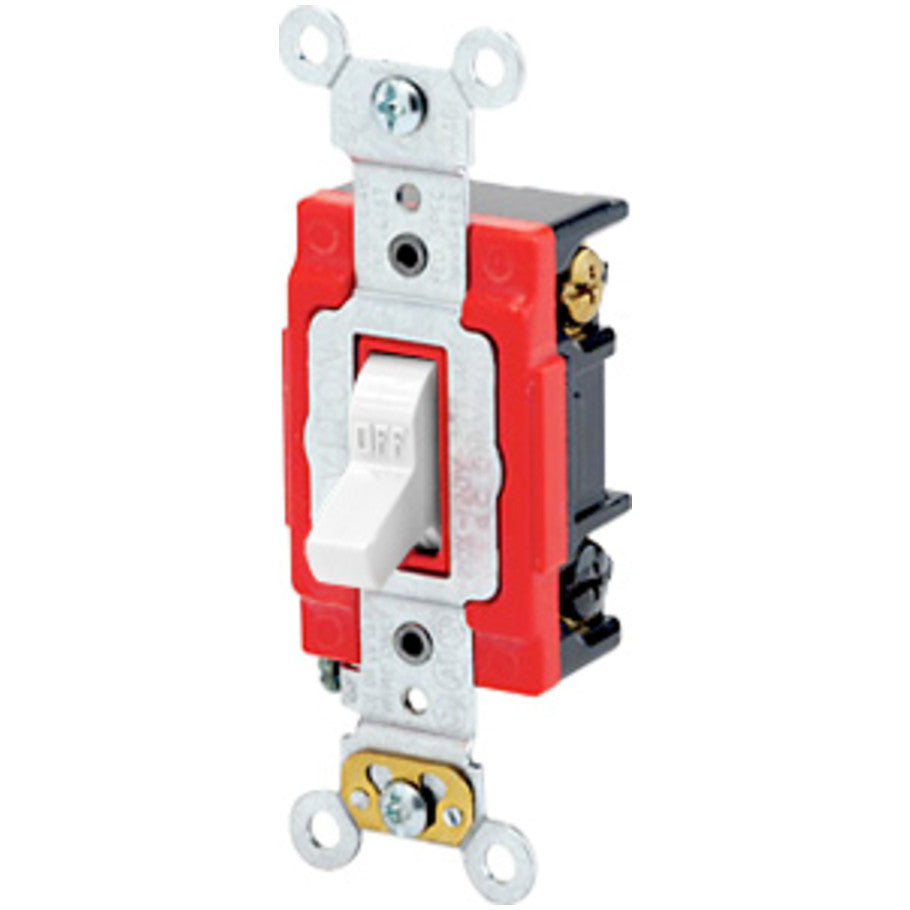 Extra Heavy Duty Industrial 3-Way Toggle AC Quiet Switch, 20A, White