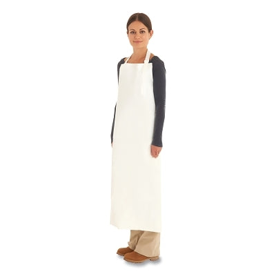 AlphaTec 56-800 Series Apron, 34 in W, 45 in L, Polyurethane, White