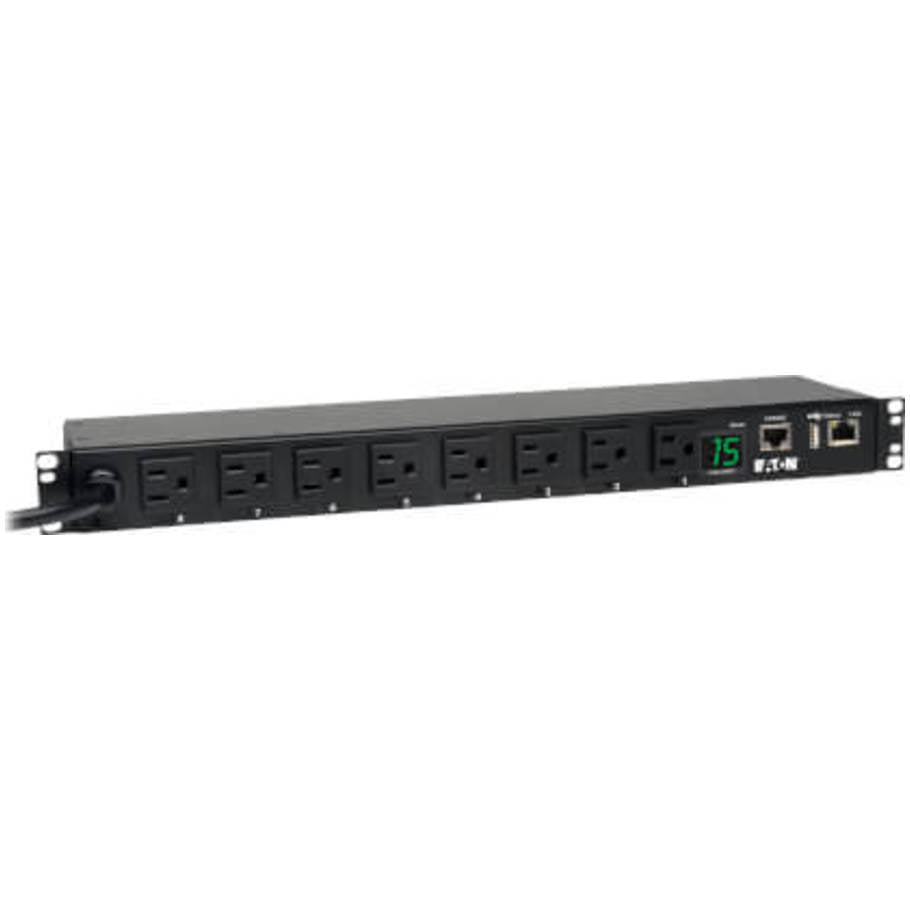 Switched PDU, 120V, 15A, 1400W, 50/60Hz, 8-Outlet, 1-Phase, 1 RU, 12 ft. L Cord, 1.75 H x 17.5 W x 4.25 in. D