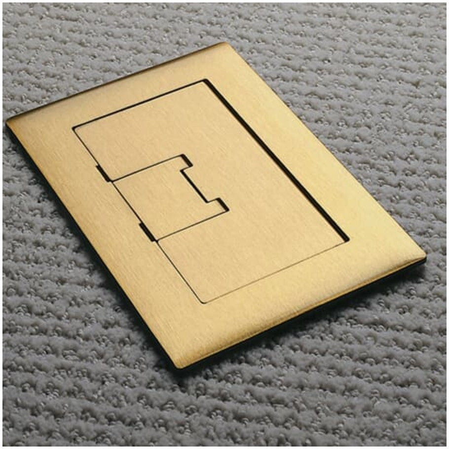 1G Rectangular Floor Box Cover, Brass