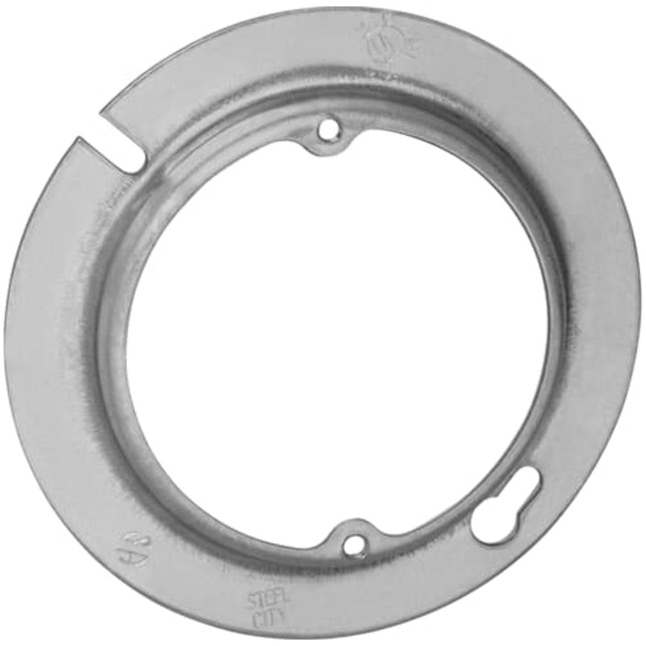 4 in. Round and Octagon Box Cover, Steel, 1/2 in. Raised, Center Blanked with Tapped Ears on 2-3/4 in. Centers