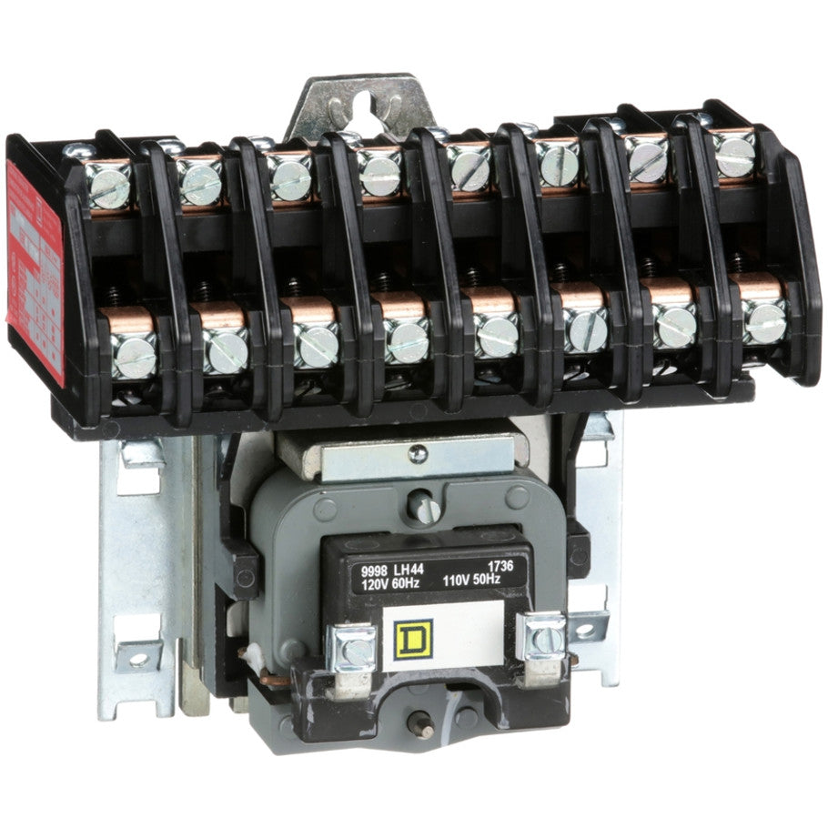 Lighting Contactor, Electrically Held, 120V, 8NO, Open-Type Enclosure