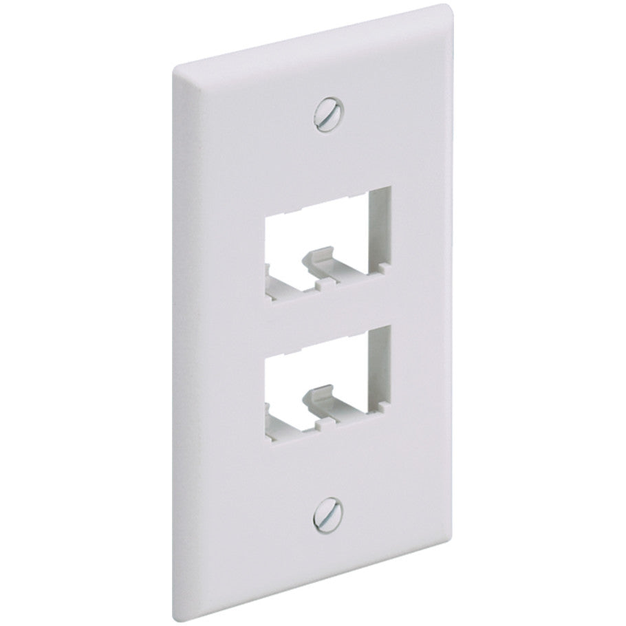 Mini-Com Classic Series, 1 Gang, Vertical Faceplate, 4-Port, Off White