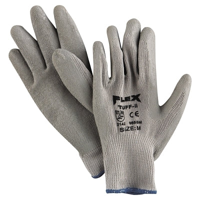 Flex Tuff-II Latex Coated Gloves, Medium, Gray
